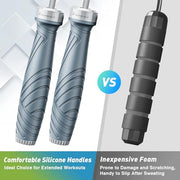 Weighted Cordless Jump Rope for Fitness - Silent Skipping Rope for Home Workouts, Adults & Beginners