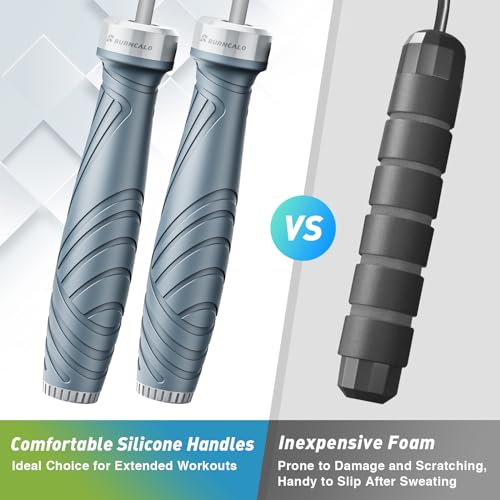 Weighted Cordless Jump Rope for Fitness - Silent Skipping Rope for Home Workouts, Adults & Beginners