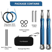 Speed Weighted Jump Rope with Secure Lock Mechanism, 360° Smooth Swivel, Non-Slip Matte Textured Handles, Features 2 Performance Cords for Effective Fitness Workouts