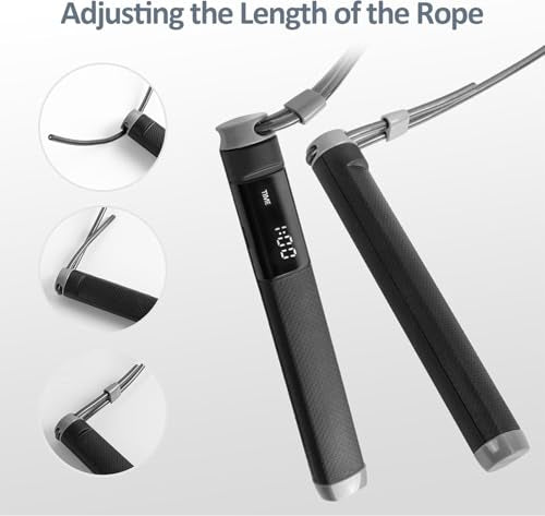 KYTO Smart Jump Rope, High Speed Jump Rope with Counter, Workout Jumping Rope with Steel Ball Bearings, Adjustable Length Speed Skipping Rope, Skipping Rope with App, Fitness Gifts for Adults, Kids
