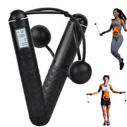 Skipping Rope with Counter, Cordless Jump Rope, Weighted Jump Rope, Adjustable Digital Counting Jumps Ropes for Lose Weight, Burn Calories