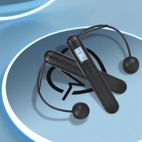 Skipping Rope with Counter, Cordless Jump Rope, Smart Weighted Jump Rope, Adjustable Digital Counting Jump Ropes, Cordless Weighted Jump Rope for Lose Weight, Burn Calories