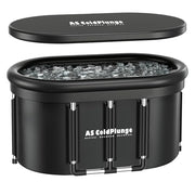 XXL Oval Ice Bath Tub for Cold Plunge, Portable Ice Pod with Lid, 148Gal Inflatable Cold Plunge Tub with 2 Drain Valves for Chiller Connection, Cold Therapy Recovery, Indoor Outdoor Use