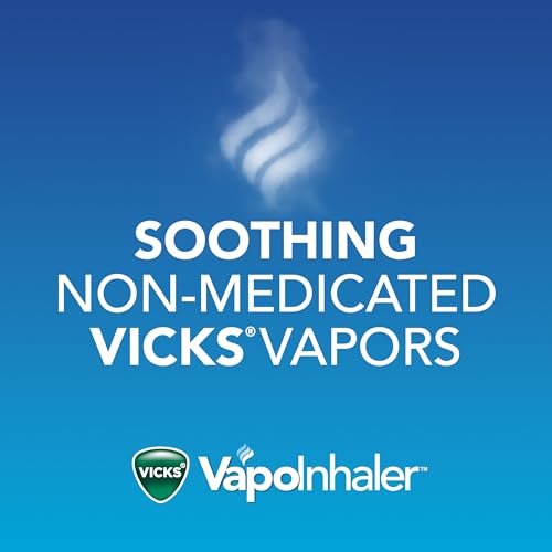 Vicks VapoInhaler, Portable Nasal Inhaler, Non-Medicated, Soothing Vapors, Menthol Scent, 1 Count