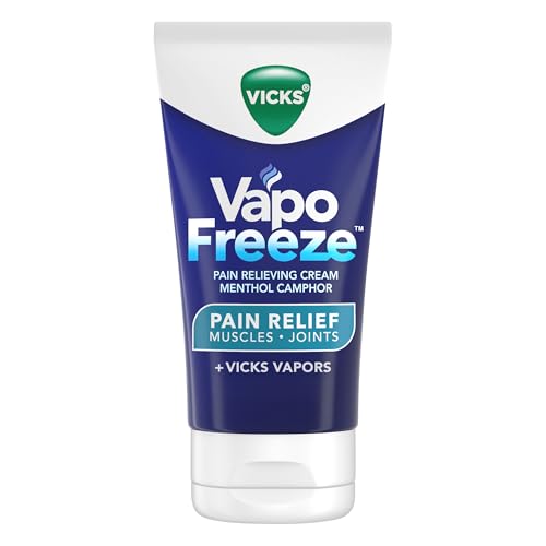 Vicks VapoFreeze Menthol Pain Relieving Cream 3oz, for Muscles & Joint Pain Associated with Arthritis, Simple Backaches, Strains, Sprains, Bruises, Vicks Vapors, Penetrating Formula
