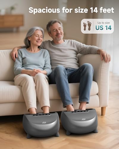Snailax Foot Massager with Heat and Compression, Shiatsu Foot Massager for Neuropathy and Plantar Fasciitis, Deep Kneading, Rolling, Remote Control, Fits up to Size 14, Gifts