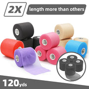 OK TAPE Pre Wrap Tape (4-Rolls) - Athletic Foam Underwrap for Sports, Protect for Ankles Wrists Hands and Knees, 2.75 Inches x 30 Yards - Black/Pink/Beige/White