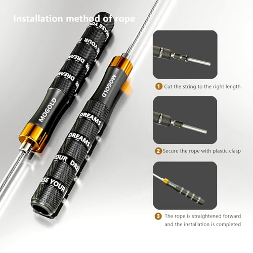 Pro Adjustable Speed Jump Rope - 10ft 4mm PVC Steel Wire with Dual Ball Bearings & 360° Spin - Metal/Rubber Ergonomic Grips for CrossFit, HIIT, Weight Loss, Home Gym Workouts for Men & Women