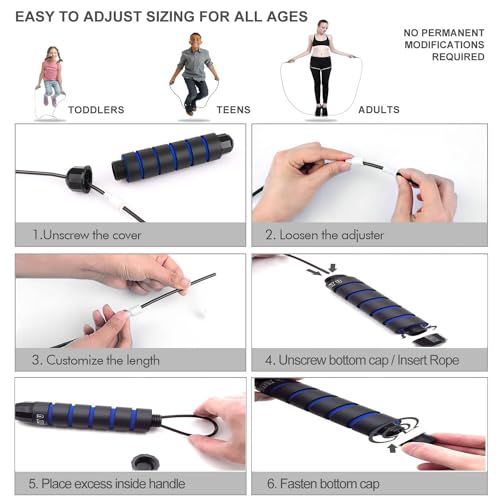 Jump Rope Workout Fitness Exercise Equipment Home Gym, Men Women and kids, Health,From Only U, (Multiple Colors)