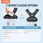 VEVOR Adjustable Weighted Vest, 11-20lb/20-32lbs/35lbs/40lbs Weight Vest with 6 Ironsand Weights and Reflective Stripe, Workout Equipment for Strength Training Running Jogging