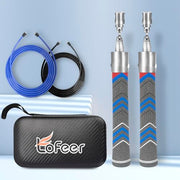 Weighted Jump Rope for Men Women with 110"&102" Abrasion-resistant Cable, Φ=6mm Crossropes jump rope with Rubber Grip,360 Degree Spin,Tangle Free,Suitable for Fitness Cardio,Boxing & Workout