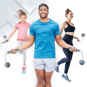 Weighted Cordless Jump Rope for Fitness - Silent Skipping Rope for Home Workouts, Adults & Beginners