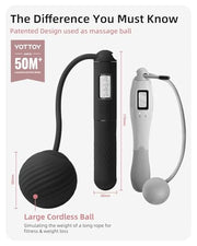 YOTTOY Skipping Ropes for Adults -Cordless Counter Jump Rope with Large Cordless Ball-Weighted Jump Rope for Women with LCD Display