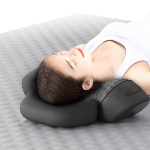 Pillow Traction Massager 2025 New for Neck Hump - 3-in-1 Cervical Neck Pillow with Heat Therapy, Memory Foam for Neck Pain Relief, Ergonomic Massager for Shoulder Back (Gray)