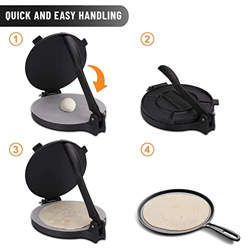 Tortillada – Premium Tortilla Press Cast Iron with Recipes E-Book (12 Inch)