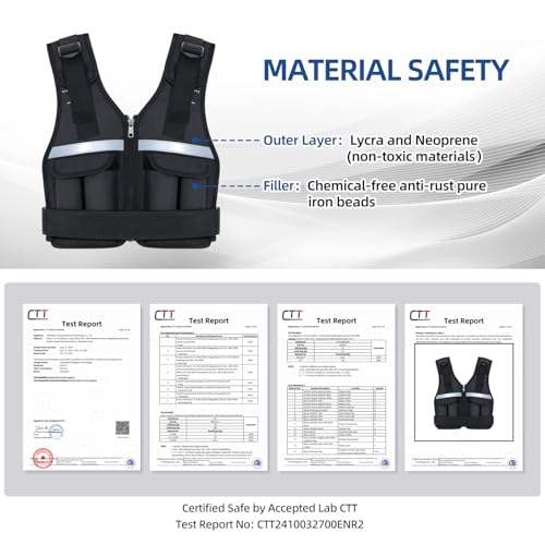 Sportneer Adjustable Weighted Vest Weights: 2-18 lbs/2-40 lbs Washable Weight Vest 16 In 1 Fast Adjust Rucking Vest for Women and Men Home Gym Workout Fitness Strength Training Vests