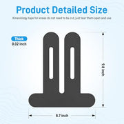 Kinesiology Tape for Knees, 10 Count Knee Tape for Knee Pain Relief Pre Cut, Latex Free Knee Tape, Support Muscles and Joints, Knee Kinesiology Tape Pre Cut, Waterproof and Elastic (Black)