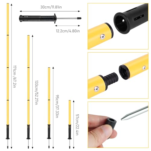 Soccer Agility Training Equipment: 6 Soccer Agility Poles, 20ft Agility Ladder, 10 Soccer Cones, 1 Jump Rope. Soccer Training Poles for Speed Training, Agility Training