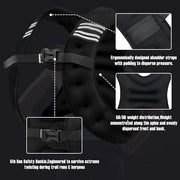 Weighted Vest Men or Women - 5/10/15/20/25/30lbs Weights with Reflective Stripe, Weighted Vest for Workout Equipment for Strength Training Running - Walking Weight Loss