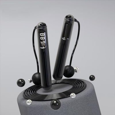 Jump Rope - Jump Rope for Men, Weighted Jump Rope, Jump Rope for Women, Adjustable Length, Smart App, LCD Counter, Durable PVC, 2-in-1 Ropeless & Traditional Modes for Home, Gym, Office, Outdoor Use