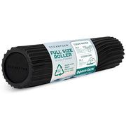 Oceanfoam Tidal Roller - Black - Muscle Massage Foam Roller for Back Pain & Stretching - Firm and Ergonomic Wide Wave Textured - Yoga, Athletics, & Wellness - Full Size, 20" x 5"