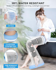 Waterproof Extra Wide Full Leg Cast Cover for Shower with Non-Slip Bottom, Extra Large Watertight Leg Cast Protector for Thigh Foot Ankle Surgery Wounds, Knee Immobilizer/Brace, Walking Boots,Reusable