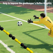 Pro GK Single Line Deflector Soccer Goalkeeper Trainer 9ft Goalkeeper Deflection Equipment Soccer Training Equipment for Reflex & Agility Training with 25 pcs Soccer Cones, 2 pcs Water Bags