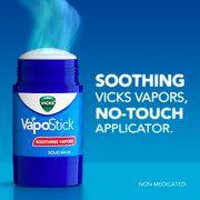 Vicks VapoStick, Solid Balm, No Mess, Soothing Non-Medicated Vicks Vapors, Easy-To-Use No-Touch Applicator, Quick Dry, Lightweight Skin Feel, 1.25oz x 2