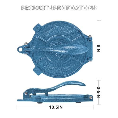 Vivicreate Cast Iron Tortilla Press Dough Flour Tortilla Rotis Quesadilla Maker Prensa para tortillas de hierro fundido 8 inch NO-SLIP