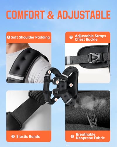 Renoj Weighted Vest for Women Men:10lb/12lb/16lb Weight Training Vest for Workout, Running, Walking, Exercise, Fitness, Weight Loss, Weight Lifting - With Reflective Strips and Storage Pocket