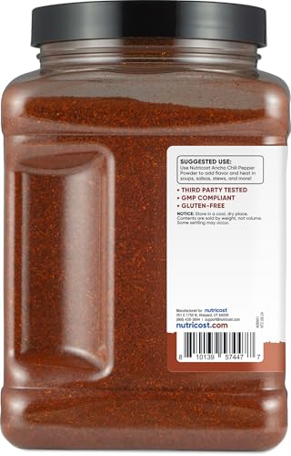 Nutricost Pantry Ancho Chili Pepper (1.5 LB) 1000 heat units - Vegan, Gluten-Free, Powder