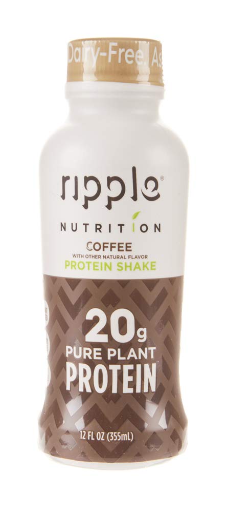 Ripple Vegan Protein Shake | Chocolate | 20g Nutritious Plant Based Pea Protein | Shelf Stable | No GMOs, Soy, Nut, Gluten, Lactose | 12 Oz, 12 Pack