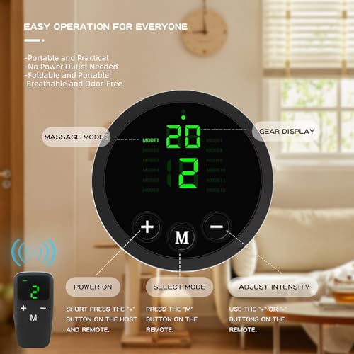 Portable MHD EMS TENS Foot Massager for Plantar Fasciitis & Neuropathy Pain Relief - Deep Tissue Electric Muscle Stimulator, Adjustable Intensity, Lightweight Design for Home, Travel, Office Use