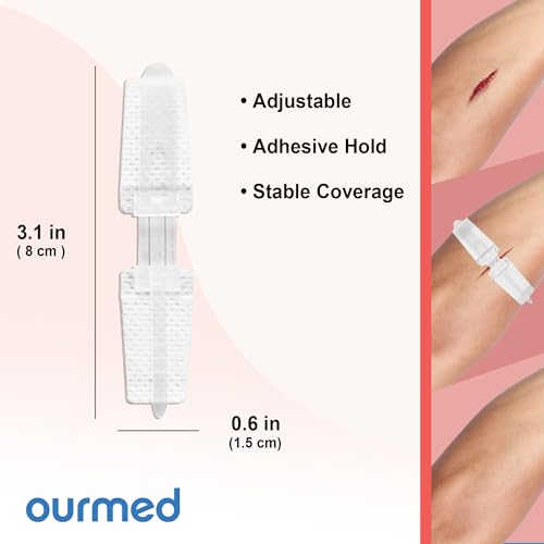 Wound Closure Strips(0.6"x 3.1" - 4 Pcs), Butterfly Bandages for Wound Care, Steri Emergency Laceration Closures Without Stitches for Outdoors Use.