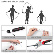 Jump Rope,Adjustable Jumping Rope,Tangle Free Fast Ball Bearings Skipping Ropes,Suitable for Men, Women, and Kids,Fitness,Workout and Slimming at Home,School.