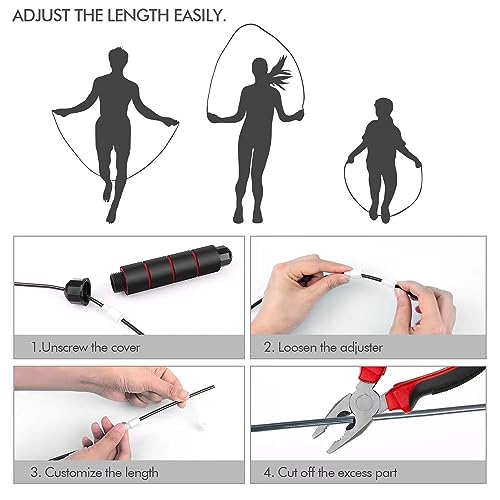 Jump Rope,Adjustable Jumping Rope,Tangle Free Fast Ball Bearings Skipping Ropes,Suitable for Men, Women, and Kids,Fitness,Workout and Slimming at Home,School.