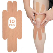 OK TAPE One-Structure K-Tape Patches | Precut for Knee Kinesiology Tape | Pain Relief and Accessories | 10 Pcs and Beige