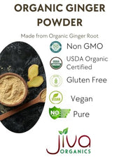 Jiva Organic Ginger Powder 1.75 Pound Bulk Bag - Non-GMO, Finely Ground, Keto, Raw & Pure Ground Ginger Root
