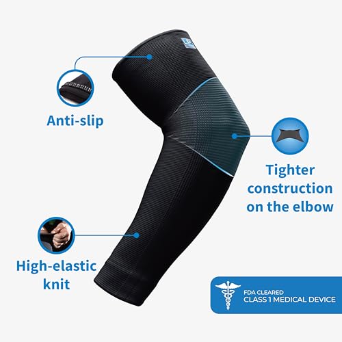 LP SUPPORT 668 Elbow Compression Sleeve Brace, Tennis and Golfer’s Elbow, Tendonitis, For Workouts, Men & Women (1-Pack)