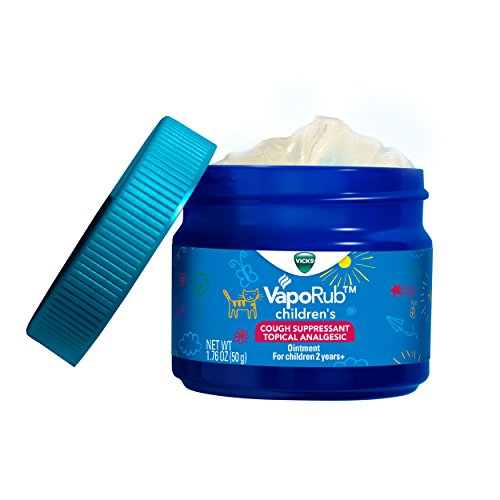 Vicks Children's VapoRub, Topical Cough Suppressant and Analgesic, Relieves Coughs and Minor Aches and Pains, Clinically Proven, Starts Working in Minutes for Fast Relief, For Children Ages 2+, 1.76oz