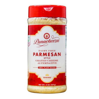 Panacheeza Plant Based Grated Parmesan Style Original - Vegan, with Bold Flavor for Pastas, Pizzas, Vegetables, Salads, and more - Shelf Stable - 8oz