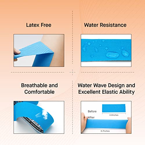 OK TAPE Kinesiology Tape, Regular Original Cotton Elastic Athletic Tape for Support and Recovery, Sports Tape, 2in×16.4ft Uncut Roll - Pink