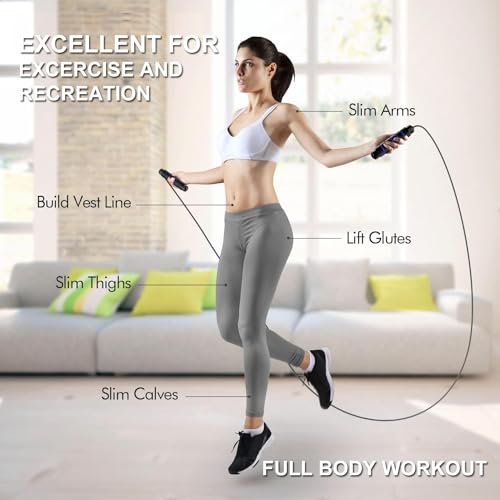 Jump Rope Workout Fitness Exercise Equipment Home Gym, Men Women and kids, Health,From Only U, (Multiple Colors)