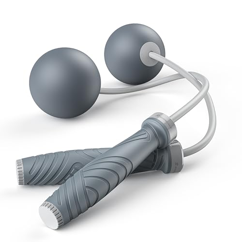 Weighted Cordless Jump Rope for Fitness - Silent Skipping Rope for Home Workouts, Adults & Beginners