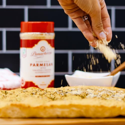 Panacheeza Plant Based Grated Parmesan Style Original - Vegan, with Bold Flavor for Pastas, Pizzas, Vegetables, Salads, and more - Shelf Stable - 8oz