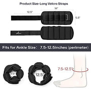 Sportneer Adjustable Ankle Weights 1 Pair 2 4 6 8 10 Lbs Leg Weight Straps for Women Men, Weighted Ankle Weights Set for Gym,Fitness, Workout,Walking, Jogging,1-5 lbs Each Ankle, 1 Pair 2-10 lbs
