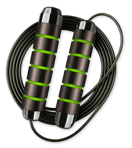 Jump Rope – Speed Jump Rope with Ball Bearings and Adjustable Cable – Jumping Cable for Men, Women, Kids – Ideal for Box, Sports, Cardio, Training – Tangle-Free Jumping and Memory Foam Handle