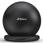 Trideer Exercise Yoga Ball Chair with Base for Home Office Desk, Stability & Fitness Ball Seat to Relieve Back Pain, Home Gym Workout for Abs, Pregnancy Ball with Pump