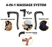 Talon Percussion Massage Gun + Massage Cane + Gun Holder System - Deep Tissue Muscle Massager with Arm Attachment for Whole Body Pain Relief, Upper and Lower Back, Neck & Shoulder Relaxer