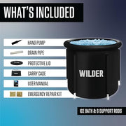 Wilder XL Ice Bath Cold Plunge – 86 Gallon Portable Ice Bath Tub for Recovery and Cold Water Therapy – Triple Insulated